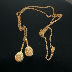 Swarovski Authentic Signed "Maracas" Red Cabochon Necklace